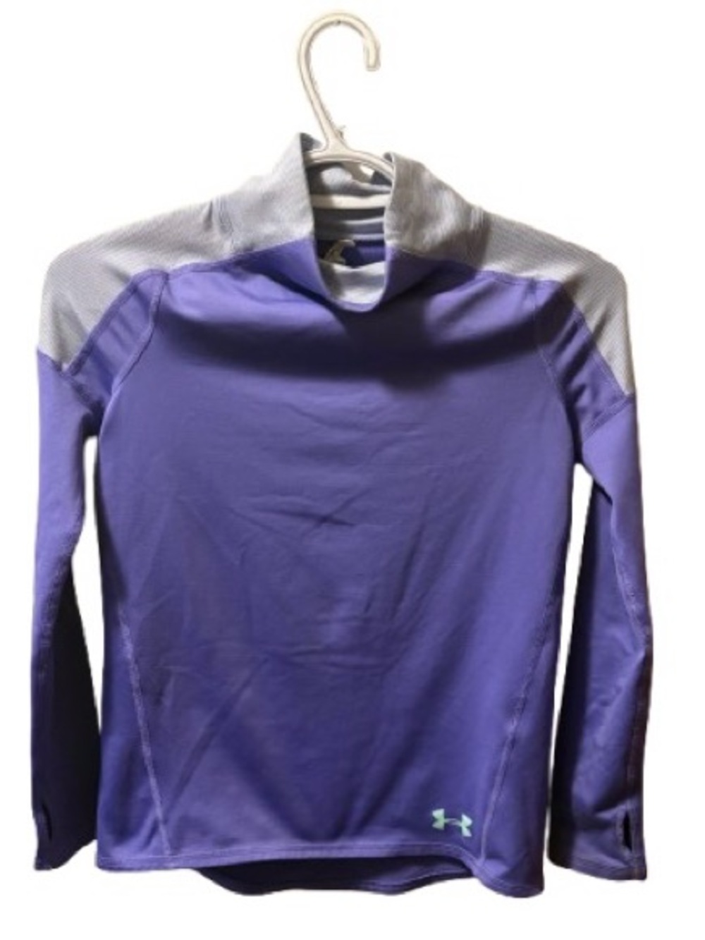 Under Armour ColdGear Purple Mock Neck Long Sleeve Active Shirt Youth Small